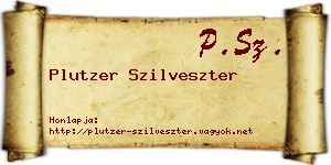 Plutzer Szilveszter névjegykártya
