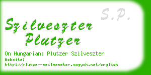 szilveszter plutzer business card